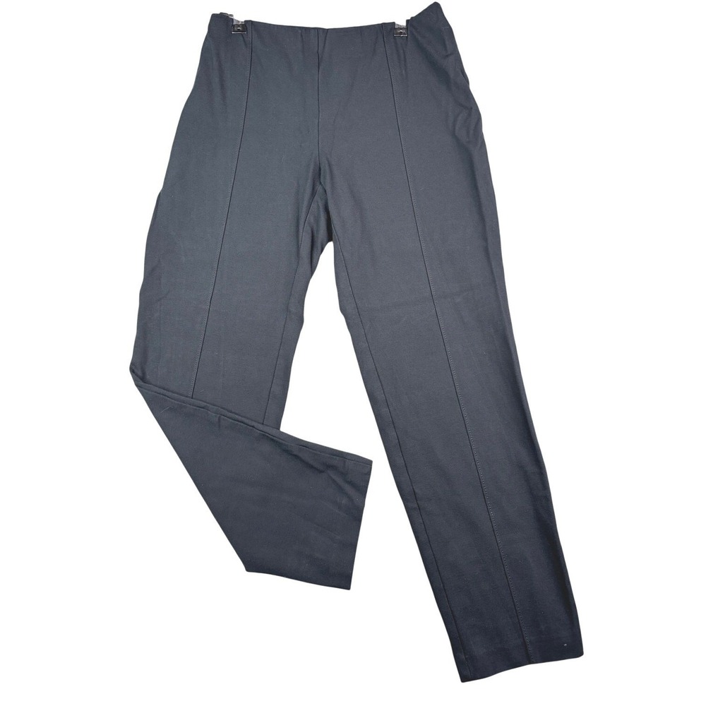 J. Jill Slim Leg Stretch Pants Black Front Seam Pull On Trousers Womens Medium